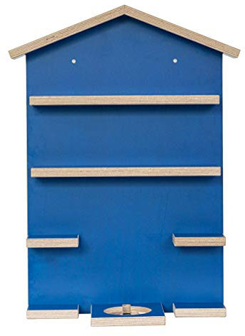 isenberg® - Home-Sweet-Home - Haus für die Musikbox (Für z.B. Tonie ® Audiosystem, Tonies, Hörspielfiguren, Setzkasten) (blau)