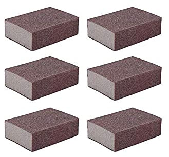 Liyafy - 6 piezas de esponja de grano 100 #, bloques de papel de lija para pulir diamantes, herramienta de lijado manual