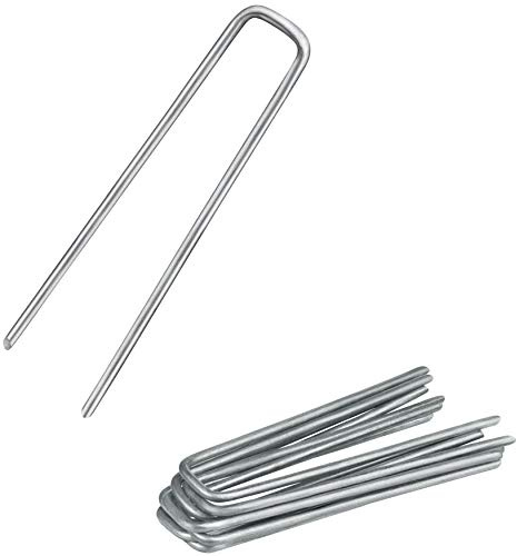 Balinco – Erdanker U-Profil 200er Set 100x13x2,9 mm aus verzinktem Stahl – Bodenanker für Unkrautvlies, Gartenvlies, Zaun, Netz & Camping – Robuste U-Heringe mit spitzen Enden – Ideal für weiche Böden