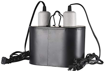 VENTDOUCE Reptile Light Fixture, 8x5x4 '' Reptile Heat Lamp Kit UVB E27 Light Deep Dome Combo Holder Double Lampes & Facile À Installer pour Éclore Gecko, Lézards, Lions