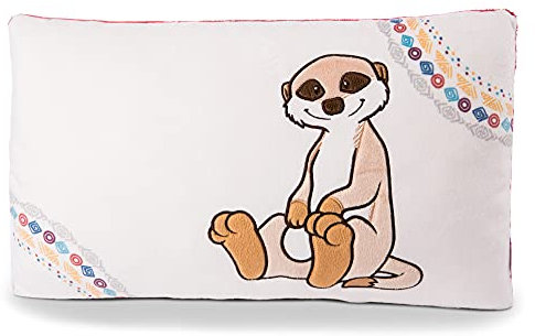 NICI Kuschelkissen Erdmännchen– Flauschiges Kuscheltierkissen Erdmännchen für Mädchen, Jungen & Babys – rechteckiges Stofftierkissen, 43 x 25 cm, beige/braun, 46850