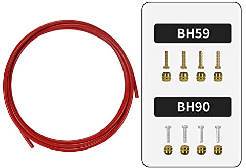 FOMTOR Brake Hose, Universal Brake Cable, 2500mm Hydraulic Brake Hose Kit, Brake Cables Mountain Bike, for SRAM/Shimano BH59 BH90 System, for MTB/Road Bike(Red)