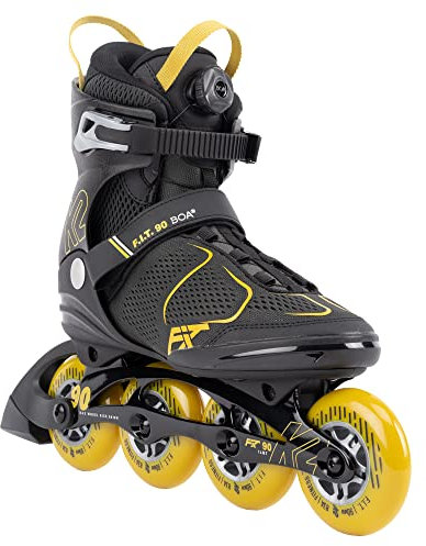 K2 Skates Herren Inline Skates F.I.T. 90 BOA, Grey - Mustard, 30G0815.1.1.095