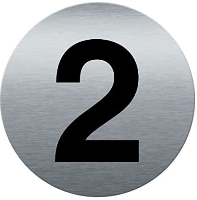 AUA SIGNALETIQUE - Plaque de porte Aluminium brossé imprimé AluSign Ø 85 mm - épaisseur. 3 mm - Double Face adhésif au dos (2)