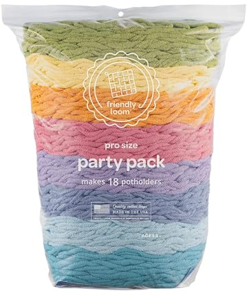 Friendly Loom Quality Cotton Weaving Loops in Botanical Inspired Colors – 10” PRO Size | Weave 18 Functional Potholders | Made in the USA