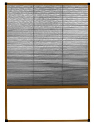 APANA - Fliegengitter Plissee für Dachfenster 140 cm x 170 cm - ausziehbarer Insektenschutz Fenster zum Zuschneiden gegen Fliegen, Insekten und Mücken - Mückenschutz Dachschrägenfenster (Braun)