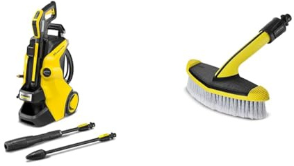 Kärcher Nettoyeur Haute Pression K 5 Power Control: Support Intelligent par Une App - pour Les tâches de Nettoyage Multiples Jaune/Noir & 2.643-233.0 - Brosse Triangulaire Accessoire