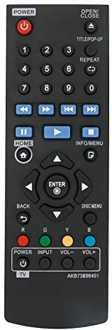 VINABTY AKB73896401 Ersatz Fernbedienung Passend für LG Blue-Ray DVD Player | BP250 BP135 BP240 BP300 BP335W BD640 BP325W BP335WN BP145 BP155N BP200 BP340 BP350