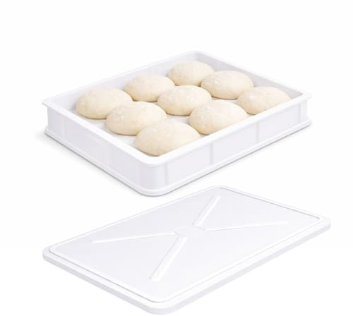 VIRSUS Cassetta con Coperchio per impasti Pizza e Pane HD3, misura 30x40x10 cm e capacità 10 Litri, colore neutro, Contenitore per alimenti, porta impasto per panetti (1 Cassetta + 1 Coperchio)