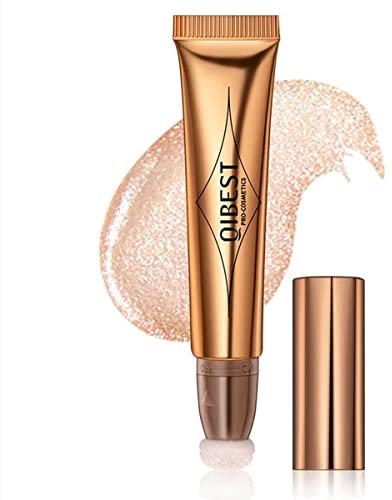 Flüssige Kontur Beauty Wand, Gesichts Highlighter und Bronze Stick mit Kissen Applicator befestigt, Schimmer lange anhaltende seidige Creme Gesicht Highlighter Bronze Make-up Stick (04# Perlweiß)