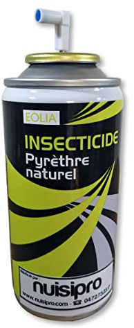 NUISIPRO - Pyrèthre Puissant pour Insectes Volants et Rampants : Mouches, Moustiques,Moucherons, Puces, Mites, Tiques...- Spray 150ml