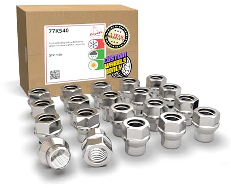 Wheel Accessories Parts 20 Pcs 7/16-20 Thread ET Bulge Acorn (Extra Thread) 1.00 Long Lug Nuts Bright Zinc 3/4 19mm Hex Fits Many Classic Chevrolet, Buick, Pontiac Vehicles