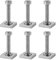 efuturetime 6 X T-Nut Adapter M6-35mm, Nutensteine Edelstahl 2x2x0.4cm mit Muttern und Unterlegscheiben für Dachträger Relingträger Dachbox Kompatibel zu Thule, M6-Quadratisch