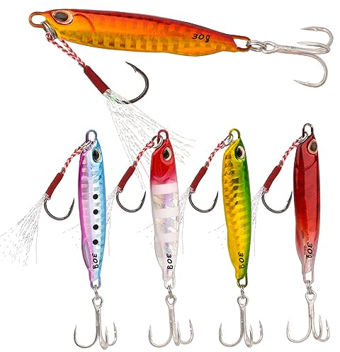 Jigs Leurres de pêche Basse Cyprinidés Coulant Cuillères Métal Micro Jigging Bait