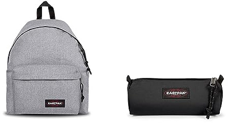 EASTPAK SAC DOS PADDED 24L AUTHENTIC SUNDAY GREY & Benchmark Single Trousse, 21 cm, Noir (Black)