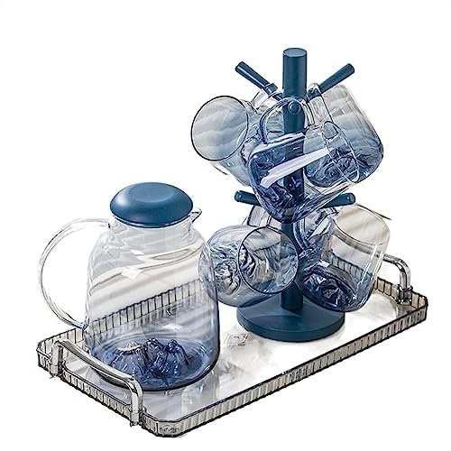 GRFIT Brocca Acqua Bicchiere for Acqua Set for Acqua in Vetro casa Moderna inaugurazione della casa Nuova Tazza for Soggiorno Tazza for ospitalità bollitore Semplice Caraffa Acqua (Color : B)