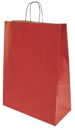 kaiserkraft | Papiertragetasche Toptwist | farbig | rot | LxBxH 320 x 140 x 420 mm | VE 150 Stk
