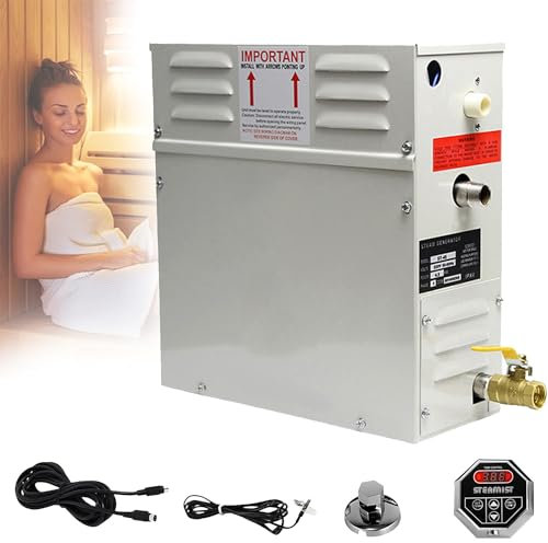 Qiang Générateur De Vapeur Domestique Générateur De Hammam Kit Douche Sauna Spa Maison 3-20m³ Générateur De Vapeur Douche Bain Turc avec Contrôleur,Facile à Installer,220V-3.0KW
