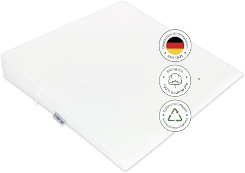 Theraline Keilkissen Auto & Stuhl - Orthopädisches Sitzkeilkissen mit Bezug | Orthopädisches Keilkissen aus hochwertigem Schaumstoff - Premium Sitzkeil für Autositz & Bürostuhl mit waschbarem Bezug