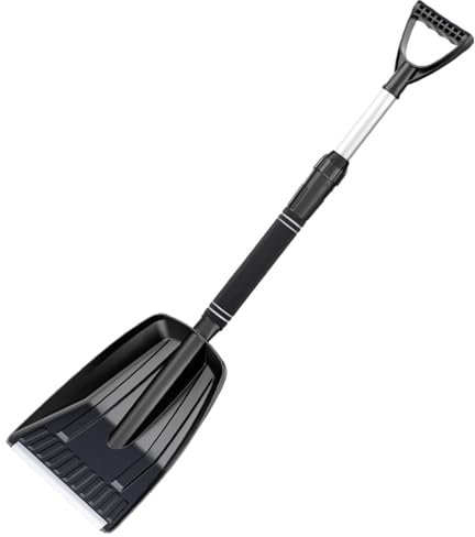 Pala da neve, pala da trincea, pala da neve che riduce la tensione, manico retrattile, pala antiscivolo, pala da neve extra profonda per scavare terreno, sporco, ghiaia (28