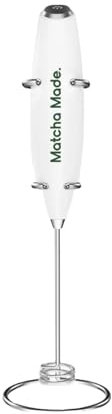 Morning Made | Electric Matcha Whisk | Alternative To Traditional Bamboo Whisk - Electric Frother With Protective Kitchen Counter Stand - Achieve Perfect, Creamy Matcha Froth