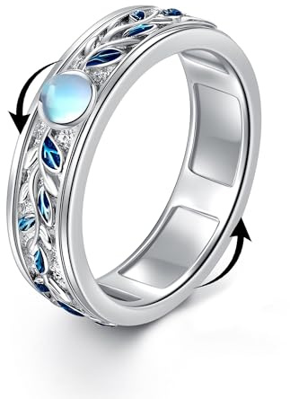 POPLYKE Fidget Ringe für Angst für Damen Sterling Silber Filigrane Stimmung Ringe Geschenke