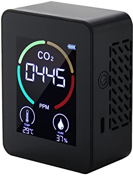 Irfora 2,8-Zoll-LCD-CO2-Konzentrationstester Mini-Kohlendioxiddetektor Feuchtigkeits- und Temperaturmesser Luftqualitätsmonitor 1200-mAh-Lithiumbatterie CO2-Messgerät