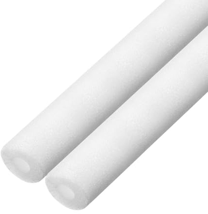 sourcing map 2pcs Pipe Insulation Foam Tube Pipe Lagging 10mm(3/8 Inch) ID 30mm OD 3ft Freeze Protection for Copper Pipe, White