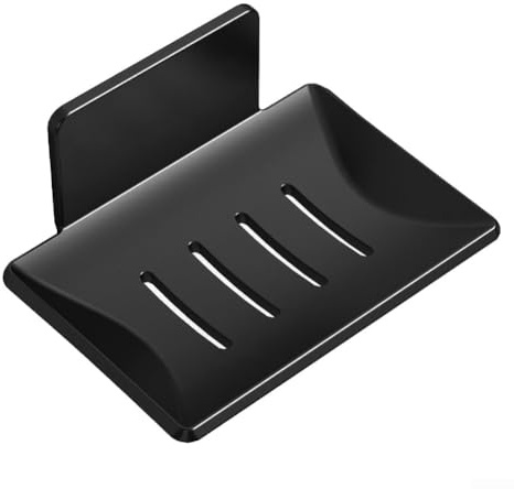 Eawfgtuw Stainless Steel Soap Holder, Bathroom Vacuum Suction Cup Wall Mounted Soap Dish, Waterproof And Rustproof For Shower, Bathroom, Tub Or Kitchen Sink(Black)