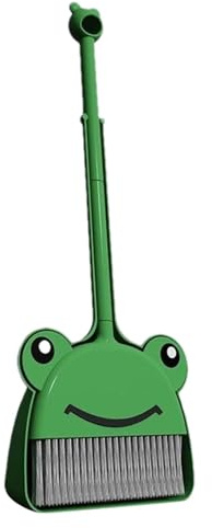 Yianyal - Escoba y Pala de Polvo para Escoba y Pala para Polvo - Juego de Limpieza para pequeños Green Frog, Conjunto de Limpieza para niños pequeños, pequeño Conjunto de Ayuda
