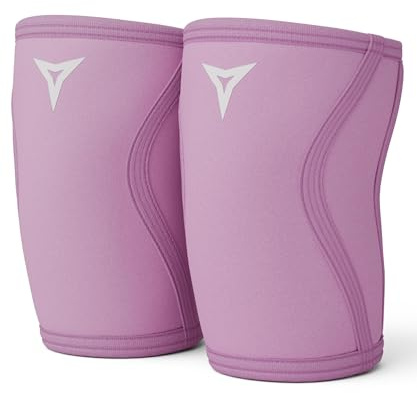 BREAKING LIMITS Knee Sleeves Gym - Neopren Kniebandage Kraftsport - Kniebandagen für Krafttraining, Gewichtheben & Bodybuilding - Rosa (L)