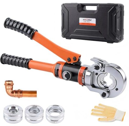 HZLZRZ Propress Tool for Copper Pipe, Hydraulic Tool Dies Jaw 1/2, 3/4, 1, Pro Press Crimper Tool Suitable for Pressing Copper Pipe of Water Heating Crimper Tool