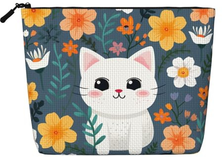 Kitten Stickers Damen Kultur- und Kosmetiktasche, Unisex-Kulturbeutel, Aufbewahrungstasche für Körperpflege, Schwarz, Einheitsgröße