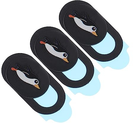 DIYEAH 3 Stück Handy Webcam Abdeckung aus Abs mit Niedlichem Pinguin Motiv Einfache Klebe und Abziehfunktion für Laptop und Smartphone Kameras