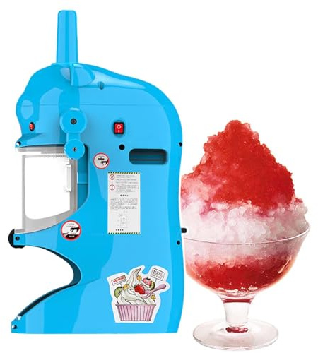 HCAUYNN Machine à Glace PiléE éLectrique, éPaisseur RéGlable : Grosse/Fine/Flocon, Grande Capacité De 2 400 G, DéMarrage en Un Clic,Blue