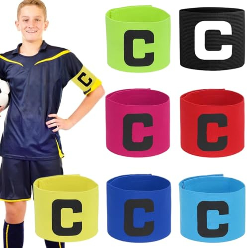 7er-Pack Kapitänsbinden für Fußball, verstellbare Kapitänsbinden, Fußballarmbinden für Erwachsene/Kinder, Fußballarmbinden, elastische Kapitänsbinden, Unisex, für mehrere Sportarten geeignet.