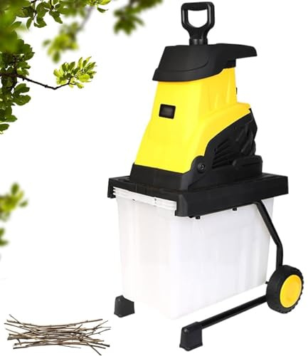 Electric Garden Shredder,45mm Maximum Feed opening Garden Tree Wood Chipper with Overload Protection,Multifunctional Branches Leaves Wood Crusher with 45L Collection Box,for Lawn(+30m cord)