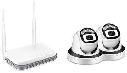 JOXLOVER Telecamera HD da 3 MP 8CH Mini NVR Kit di Sicurezza CCTV Visione Notturna IR Rilevamento facciale di videosorveglianza Wireless per Esterni(None,2X Cam 1x128G Card)