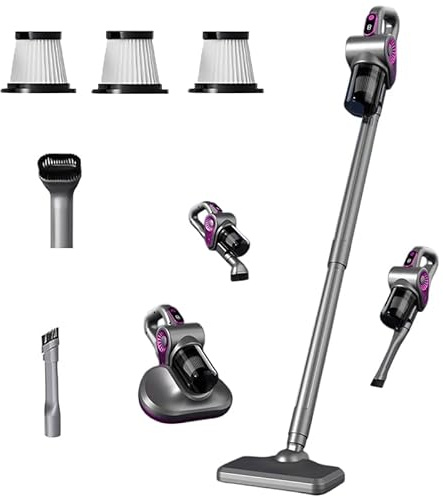 Yaasier Aspirapolvere Senza Fili, 550W/50Mins/40KPA Scopa Elettrica Senza Fili, Aspirapolvere senza fili potente per Pavimenti, Tappeti, Peli Animali, Acari