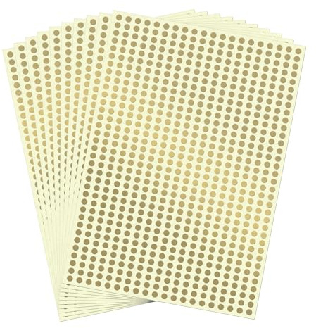 FINDAT 7000 Stück, 6.3 mm Klebepunkte Runde Punktaufkleber Etiketten Gold | Selbstklebend, wasserfest, Vinyl, Kalender, Büro, Schule, Farbcodierung, Markierungspunkte