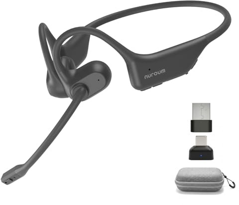 NUROUM OpenEar Pro 2 Casque Bluetooth sans Fil avec Micro, Antibruit pour Les Appels, Connexion Multipoint Bluetooth 5.4,15H Oreilles Libres Confort Écouteurs sans Fil pour Le Travail/Bureau/Réunions