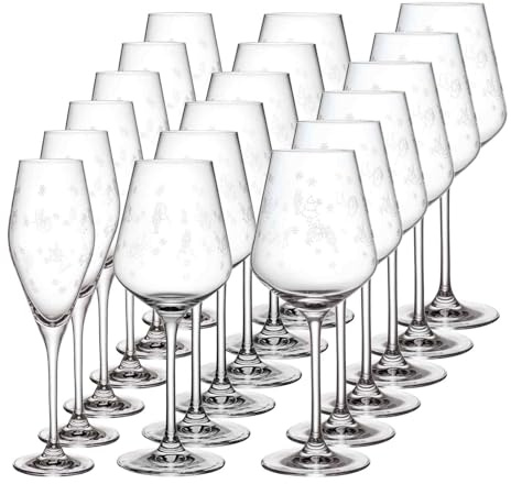Villeroy & Boch – Toy's Delight Wein- und Sektgläser Set 18-teilig, Spülmaschinenfest, Weihnachten, Gläser, Weingläser, Champagnergläser, Trinkgeschirr, Kristallglas