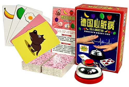 Dilwe Pit Game Exquisito Juego de Mesa de Escritorio con Campana y Tarjeta para Reuniones de Fiesta, Adecuado para Amigos, Mejora la Velocidad de Respuesta