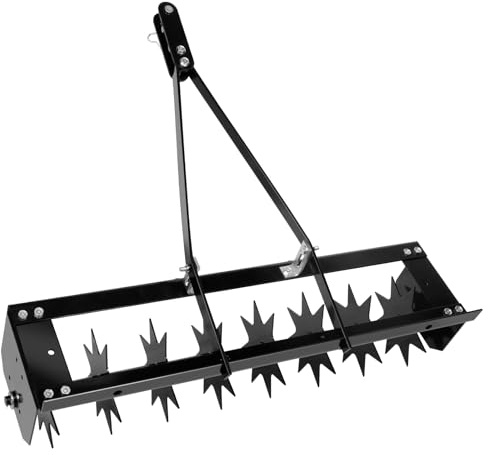 35 Inch Tow Behind Spike Aerator for Lawn, Heavy Duty Rolling Lawn Aerator Pull Behind for Tractor & Riding Lawn Mower, Lawn Care Tool for Yard, Garden & Farm