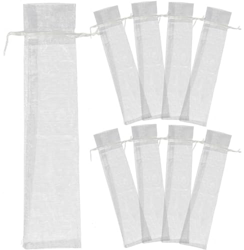 Generisch Kleine Organzabeutel Leicht und Einfach zu Tragen aus Silbernem Organza 20 Stück als Aufbewahrungstasche für Ventilatoren und Partygeschenke