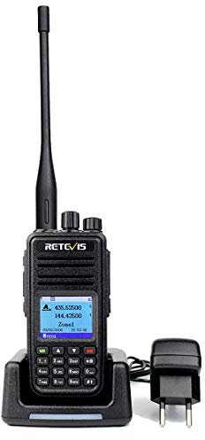 Retevis RT3S DMR Digitales Funkgeräte, 3000 Kanäle Dualband, DTMF Aufnahmefunktion, Kompatibel mit MOTOTRBO TierⅠ& Ⅱ für Amateurfunk (1STK., Schwarz)