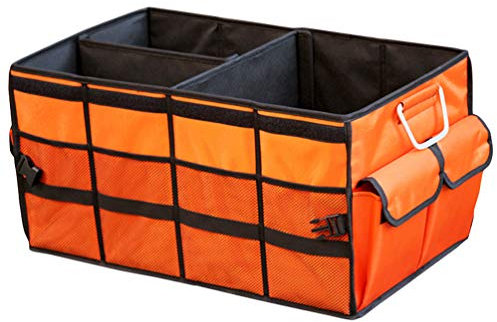 Lvguang Universal Faltbare Auto Kofferraum Organizer rutschfest Kofferraumtasche Große Kapazität Aufbewahrungsbox Taschen (Orange#2, 60 * 35 * 30cm)