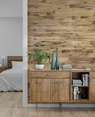 wodewa | Wandverkleidung Holz Eiche Rustikal | 1m2 3D Echtholz XXL-Paneele 1000x100mm | Wohnzimmer Landhausstil Charakter | Made in Germany | geölt 1000