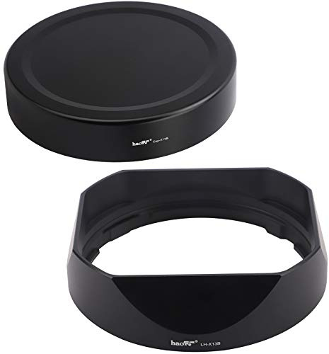 Haoge LH-X13B Metal Square Lens Hood for Fuji Fujifilm XF 18-55mm F2.8-4 R LM OIS Lens and Fujinon XF 14mm F2.8 R Lens (New Version Bayonet with a Hood Metal Cap)