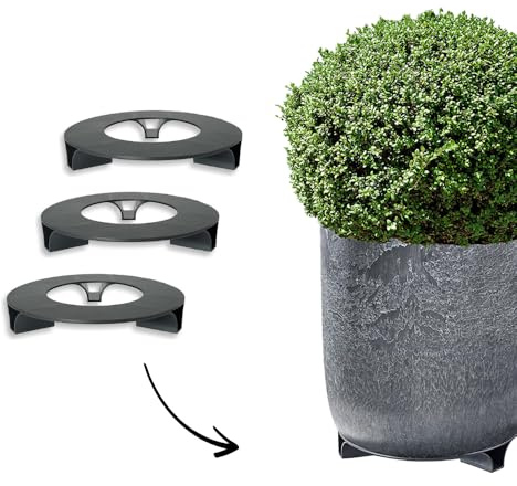 terraced® - 3er Set - Untersetzer Blumentopf – Recycling Material - Made in Germany - Parent (Schwarz)